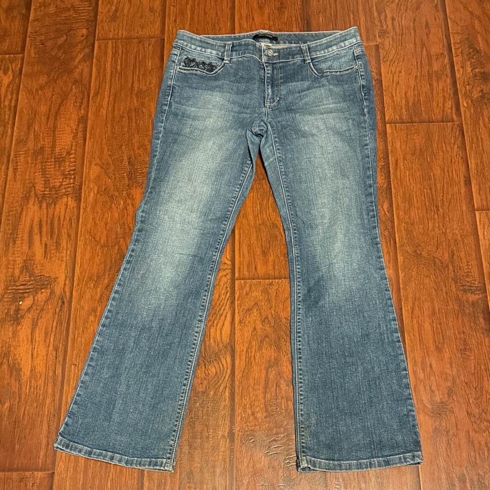 White House Black Market Blue Flare Jeans